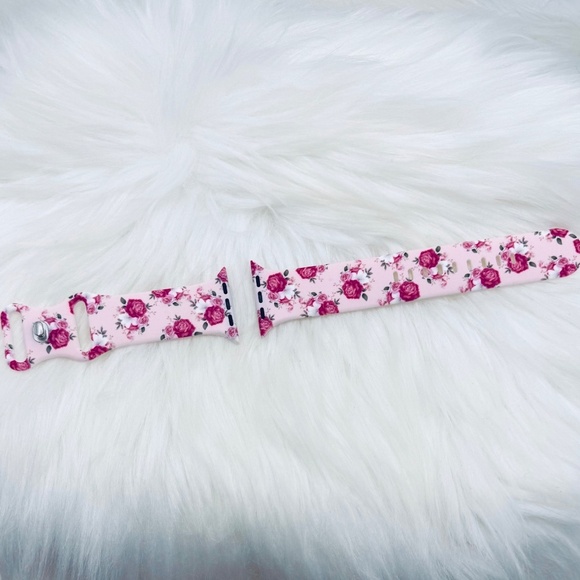 New Pink Roses Floral Design Apple Watch Bands  42mm 44mm 45mm 49mm - Picture 4 of 5